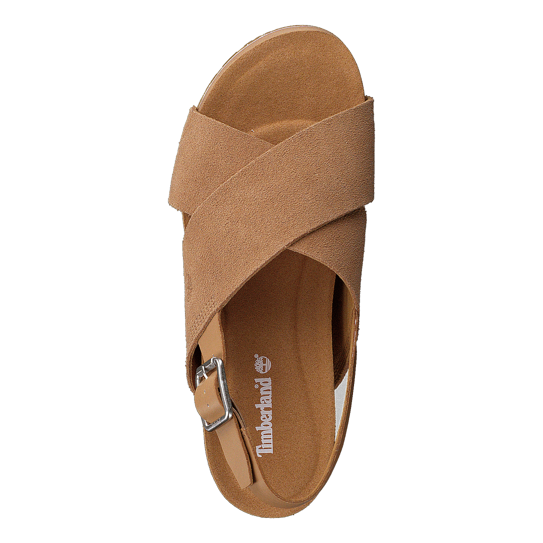 Malibu Waves Basic X Strap Sandal Medium Beige Suede