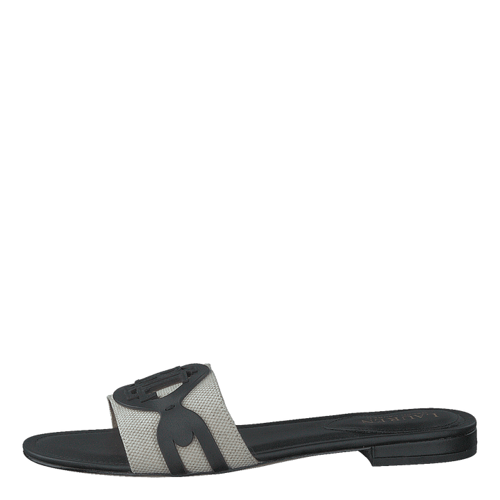 Alegra Canvas-Leather Slide Sandal Natural / Black