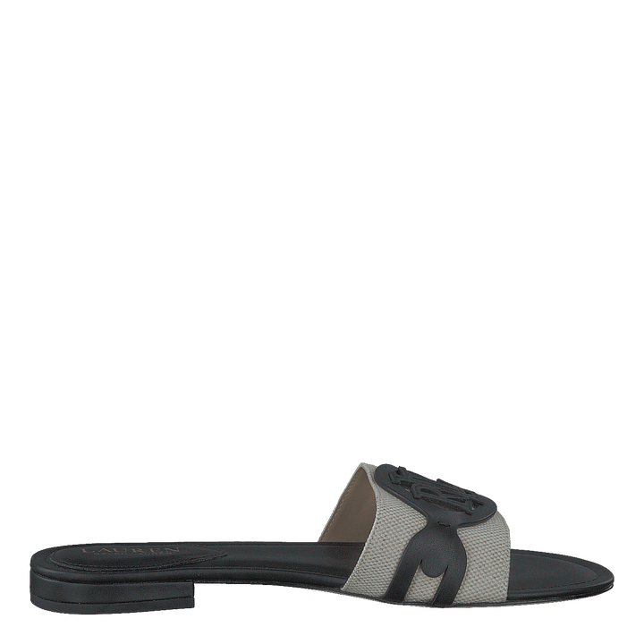 Alegra Canvas-Leather Slide Sandal Natural / Black