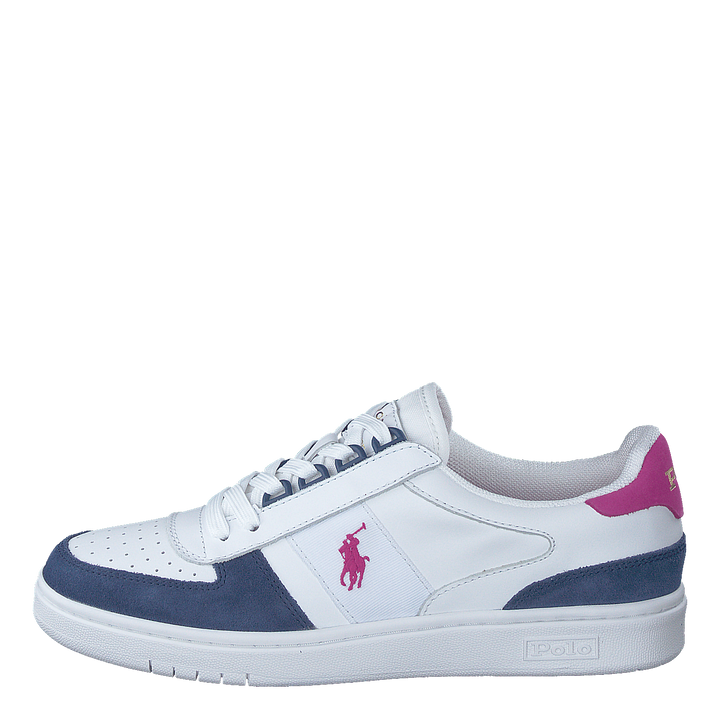 Court Low-Top Sneaker White/Light Navy/Vivid Pink