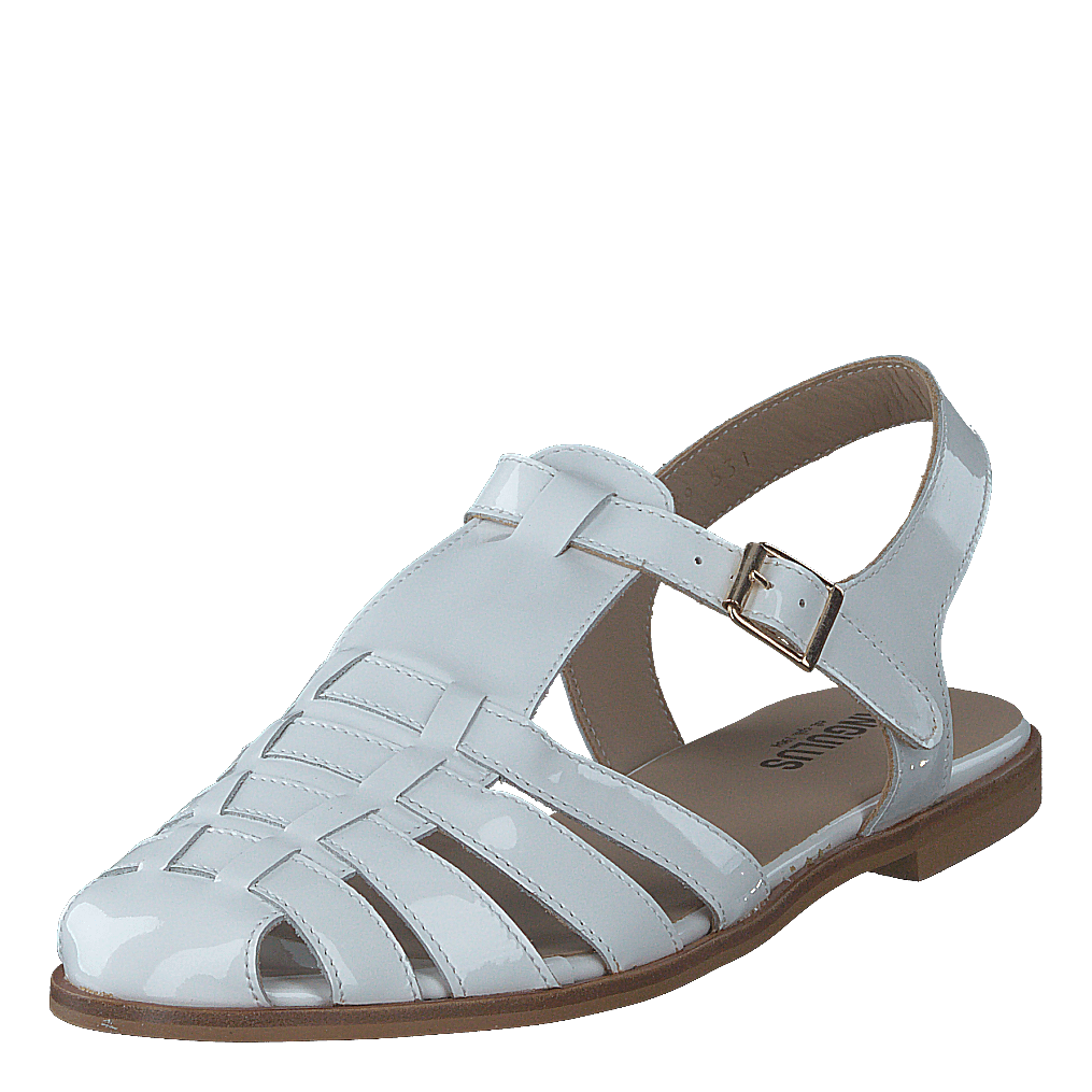 Strap Sandal With Buckle White