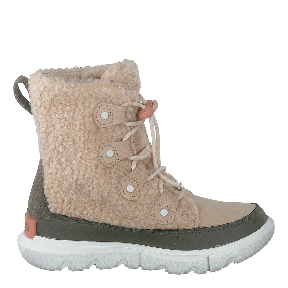 Youth Sorel Explorer Cozy Nova Sand, Stone Green - Heppo.com