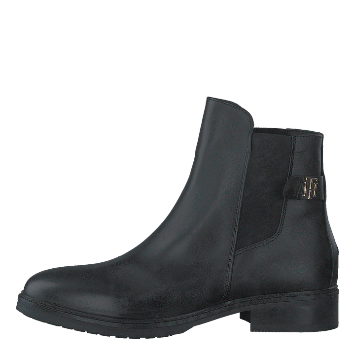 Th Leather Flat Boot Black