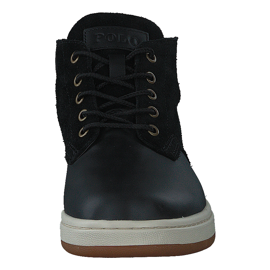 Waterproof Leather-Suede Sneaker Boot Black