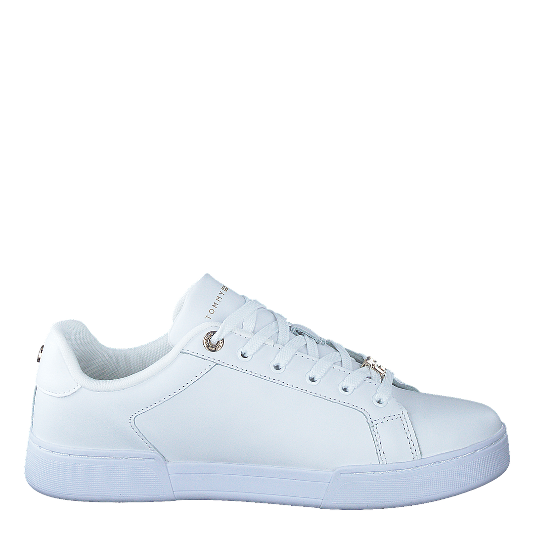 Court Sneaker With Lace Hardwa White Gold
